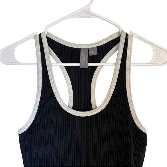 Sweaty Betty Resort Rib Racer Back Tank Midi Dress Size 6 Black & White - Picture 5 of 14